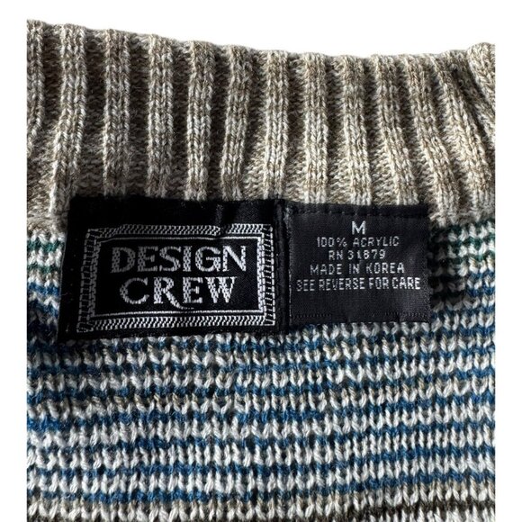 Vintage Design Crew Men's Size Medium Grandpa Geometric Cardigan Sweater - Picture 4 of 9